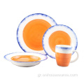 Stoneware Set Dinesware Χέρι Ζωγραφική Stoneware Dinneret